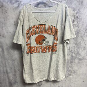Vintage 90s Cleveland Browns T Shirt Mens Gray Short Sleeve NFL 1994